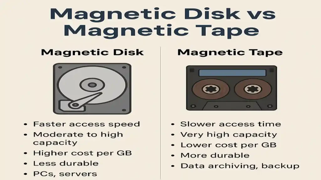 Magnetic Disk vs Magnetic Tape