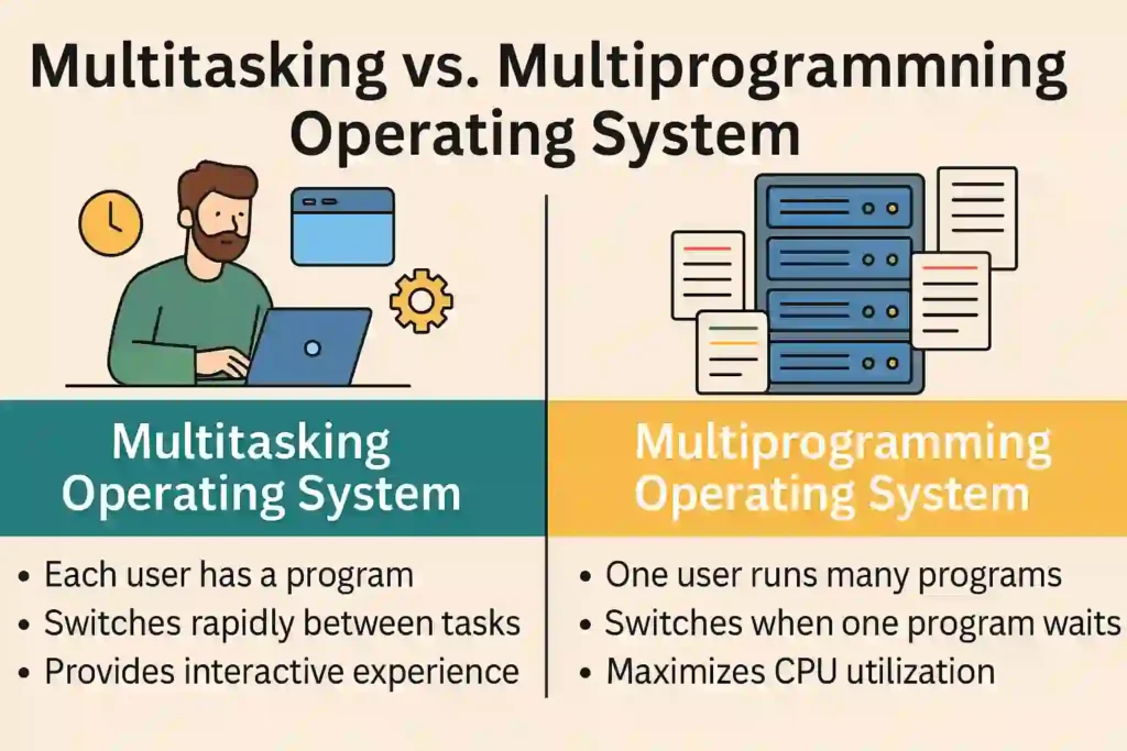 Multitasking vs Multiprogramming Operating System